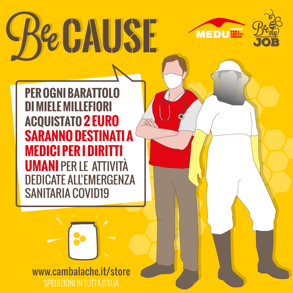 BeeCAUSE, il miele Bee My Job a sostegno di MEDU – Medici per i Diritti Umani